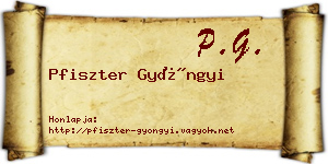 Pfiszter Gyöngyi névjegykártya